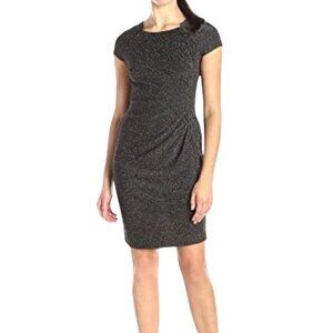 Julian Taylor Short Sleeve Side Gather Glitter Dress Size 14